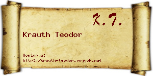 Krauth Teodor névjegykártya